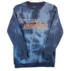 The Beach Boys Blue Tie Dye Sweatshirt Palm Tree Sunset Graphic Band Merch‎ XS